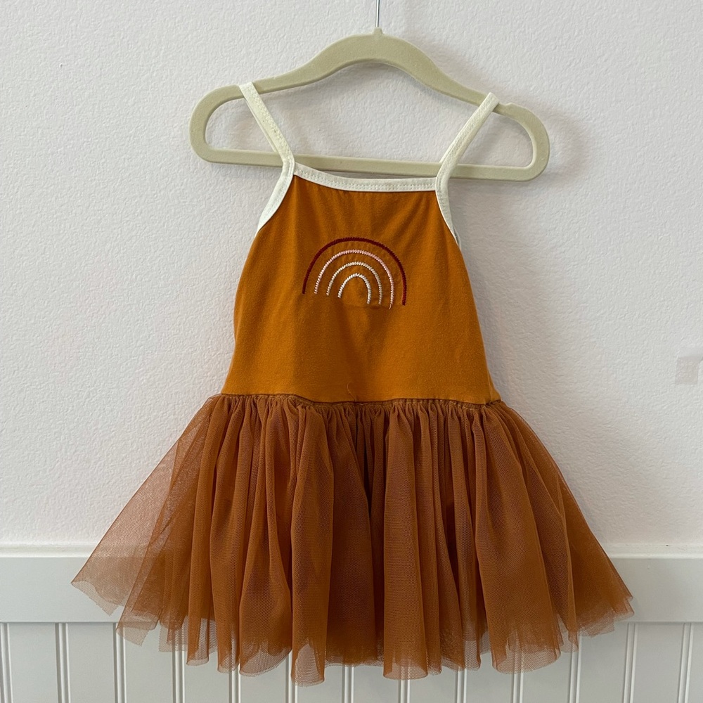 Rainbow Tulle dress, 6-12 months with bodysuit snaps